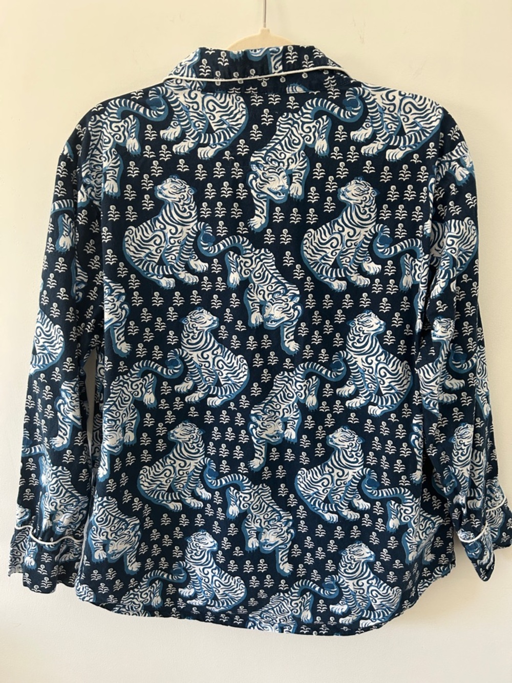 Printfresh Tiger Queen Pajama Top M Navy & White Organic Cotton - Picture 8 of 14